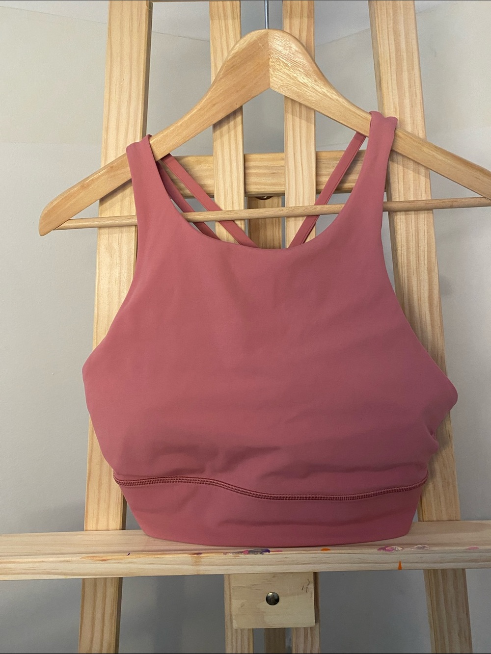 Lululemon High Neck Longline Sports Bra Dusty Rose Size 12